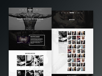 TATAU Tattoo Studio - Website Design tattoo ui design ux design web design