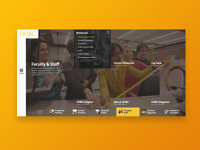 UMBC - Homepage Redesign accessibility education ui design university ux design web design