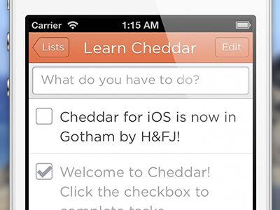 Cheddar for iOS is now in Gotham by H&FJ!
