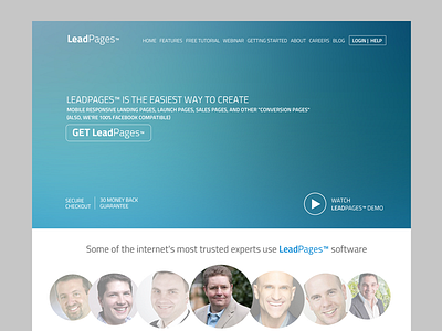 LeadPages design dribbble flat fullbackground gradient splash ux design web design web site