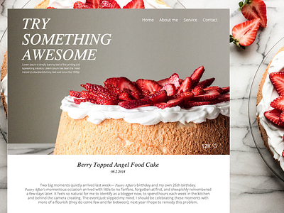 Food recipe theme for Wordpress. blog food graphic strawberry theme web webdesign wordpress