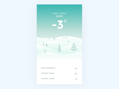 Weather app green iphone seoul snow ui weather