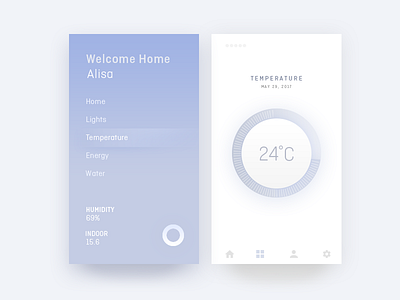 Smarthome Concept home smart smart home thermometer ui