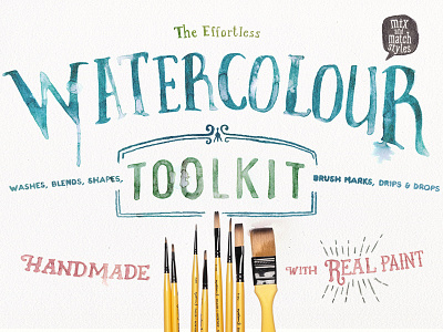 Watercolour Toolkit brush marks drips drops shapes toolkit washes watercolor watercolour