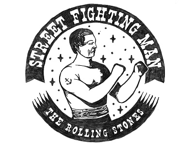 Street Fighting Man illustration lettering rolling stones