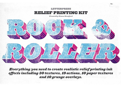Rock And Roller Letterpress Kit free font ink kit letterpress printing texture