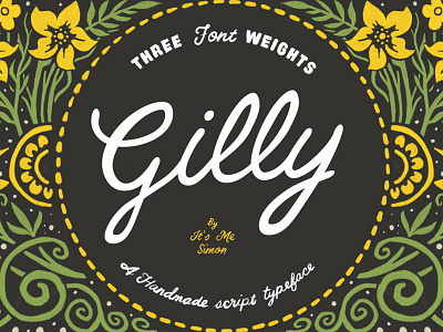 Gilly Script Font brush script font handmade handwriting lettering script type typeface