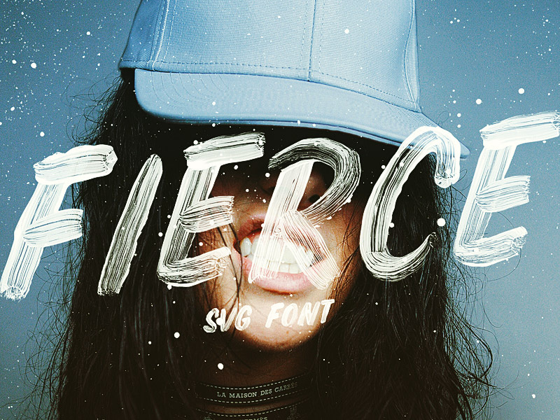Fierce Brush Font paint brush handmade opentype-svg color font colour font typeface font