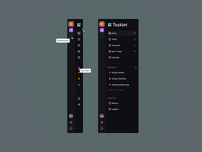 Tasklet | Sidebar Navigation