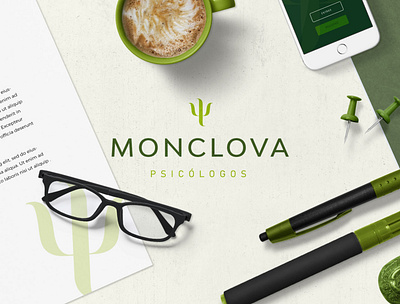 Monclova, Logo Design branding green logo psychology