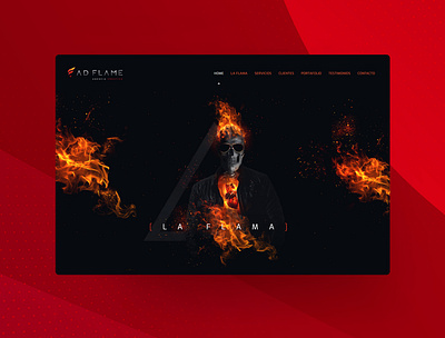 Flame - web layout - graphic ui black fire skull ui ui design web concept webdesign