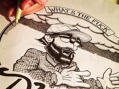 illustration 'What the fuck Dude ??' creative dot draw graphic handmade hip hop hipster illustration letters micron typography work in progress