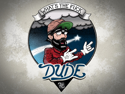 // Illustration "What The Fuck Dude" version color // artist artwork cartoon characters doodle draw handmade illustration sketch streetart type typography