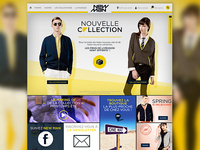 // Webdesign ecomerce New Man - responsive design // brand digital ecommerce fashion homepage interface redesign responsive ui ux webdesign yellow