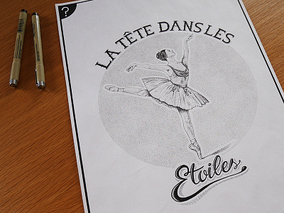 // Illustration La Tete Dans Les Etoiles // artwork dots draw drawing font handmade illustration letters micron sketching type typography