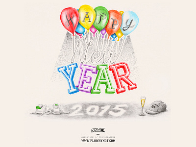 // Illustration Happy New Year 2015 // artwork handlettering handmade hny2015 illustration lettering letters new year stan smith type typography