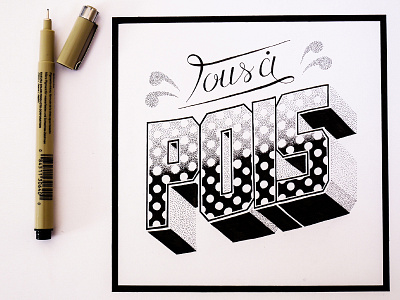 // Handlettering Tous A Pois // dots dotting font handlettering handmade lettering letters liners micron type typography