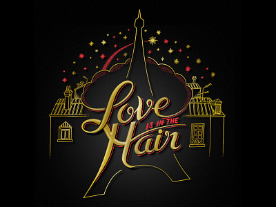 // Illustrated type Love Is In The Hair // lettering letters paris type typo typography
