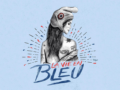 // La vie en bleu // draw euro2016 french illustration lettering type typo typography