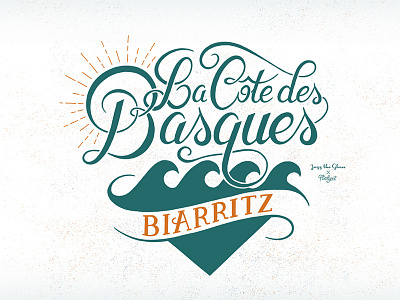 Artwork La Côtes des Basques for Jazz The Glass biarritz fashion illustration ocean typography