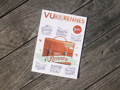 // Handlettering for cover of Vu[e] sur Rennes magazine // font handlettering lettering typeface typo vintage