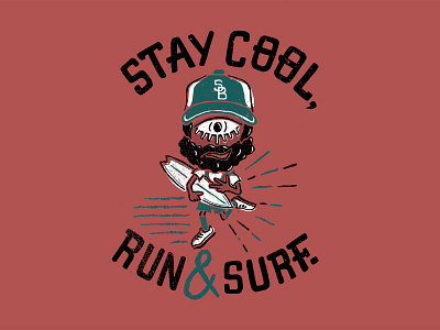 Stay Cool / Run & Surf artwork handmade illustration lettering run surf trail type typography