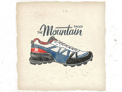 OTF 004 salomon district vision mountain racer fashion handlettering handmade illustration trail running typography vintage