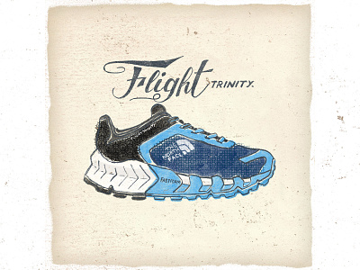 OTF 007 the north face flight trinity 2 fashion illustration run shoes sneakers trail running typography