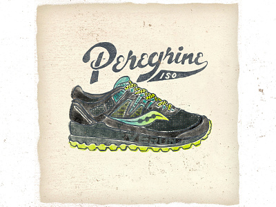 OTF 009 saucony peregrine fashion handlettering handmade illustration shoes sneakers trail running typography
