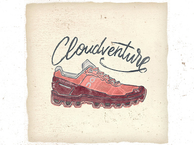 OTF 016 on running cloudventure fashion handmade illustration sneaker trail running typography
