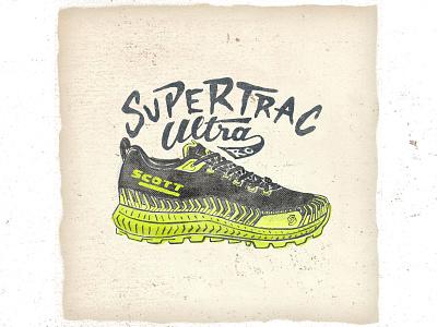 OTF 017 scott ultratrac rc handmade illustration lettering sneakers trail typogaphy ultra trail