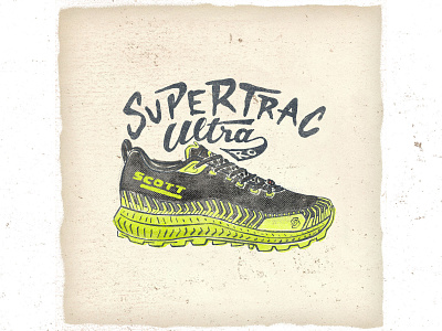 OTF 017 scott ultratrac rc handmade illustration lettering sneakers trail typogaphy ultra trail