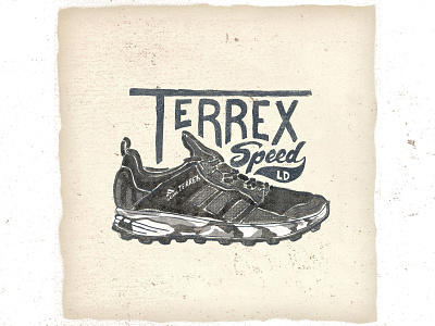 OTF 019 adidas terrex speed ld artwork handlettering handmade illustration letters sneakers trail running typography