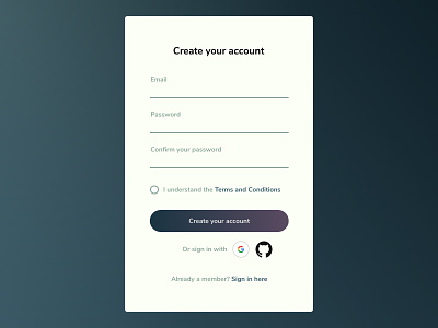 Daily UI 001 - Sign up dailyui login sign up