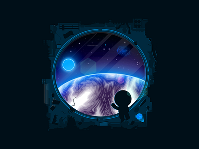 bye bye terre alien astronaut earth galaxy space spaceship vector