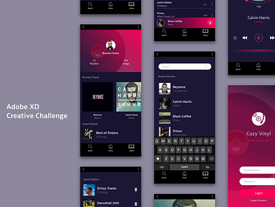 Music App Concept branding dark ui design gradients ui ux