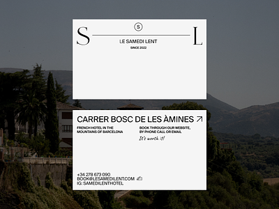 LE SAMEDI LENT – BOUTIQUE HOTEL CONCEPT – BUSINESS CARD art direction boutique branding design fashion hotel luxury minimal ui