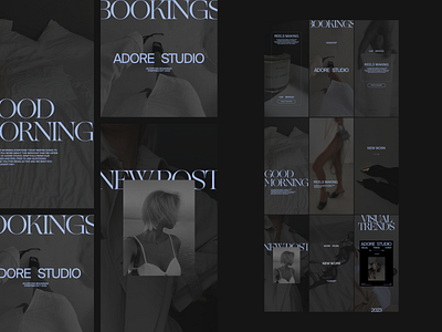 ADORE STUDIO – SOCIAL MEDIA STORIES art direction branding content design fashion instagram media minimal photography social social media stories typography ui uiux