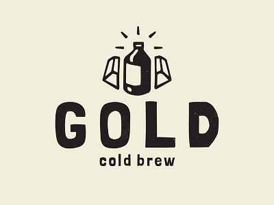 GOLD cold brew branding design flat icon illustration logo typography