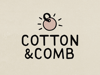 Cotton & Comb - handmade logo branding design flat icon illustration lettering logo typography