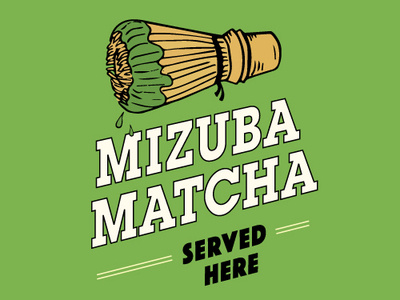 Mizuba Tea Co. - Window Sign Design branding design flat icon illustration type typography vector