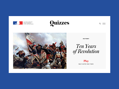 French Quizzes culture embassy french games revolution typography web