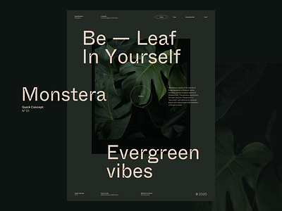N° 01 Be-Leaf In Yourself concept layout layout design typography web website