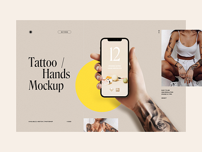 Tattoo Hand Mockup iPhone 12 & iPhone 12 Pro