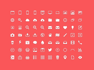 Tap Icons - 70 simple flat icons creative facebook icon flat icons set instagram icon ipad mini iphone macbook mail modern pin set