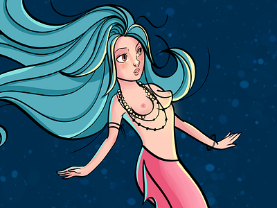 Mermaid digital painting drawing illustration