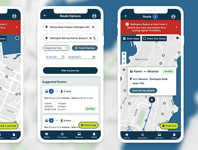 Metlink - Wellington Public Transport App design system navigation uidesign