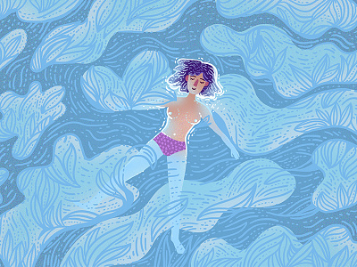 Fell into a dream blue girl sea sky summer swim swimming