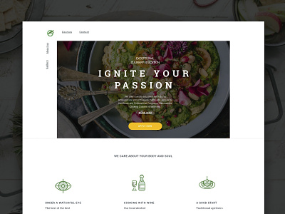 Cooking Courses | Landing page design food ui