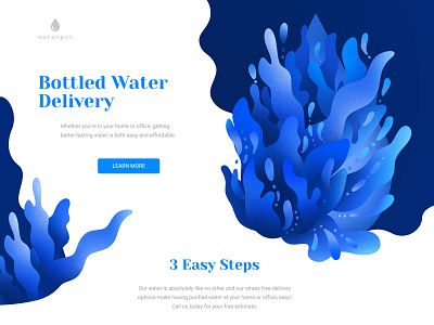 Water delivery web design art blue design illustration typography ui water web webdesign website